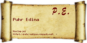 Puhr Edina névjegykártya